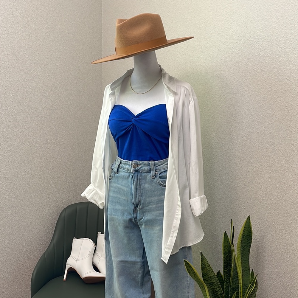 Essential Cobalt Blue Basic Summer Tube Top
